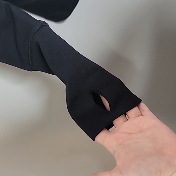 YOGALICIOUS size small womens black stretch jersey knit jacket - Picture 10 of 11